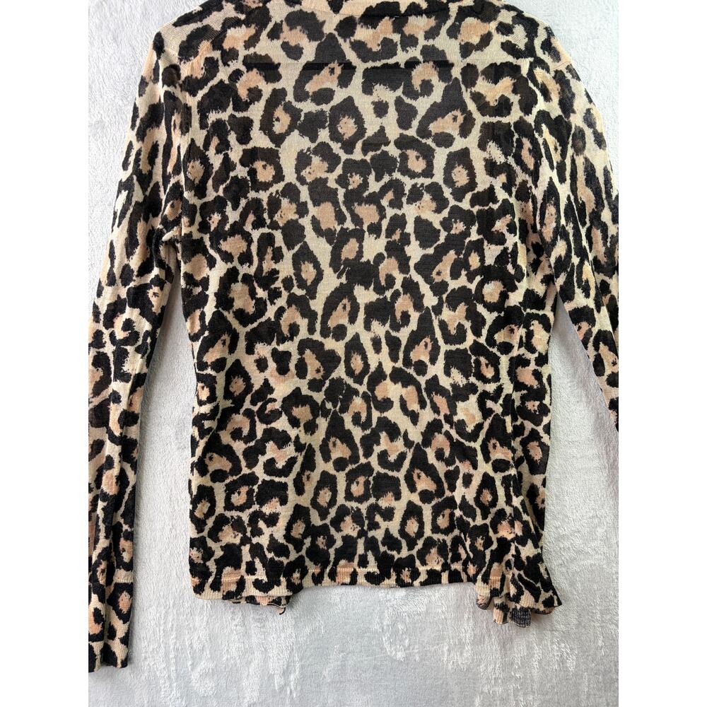 Loft Leopard Print Semi-Sheer Open Front Cardigan… - image 6